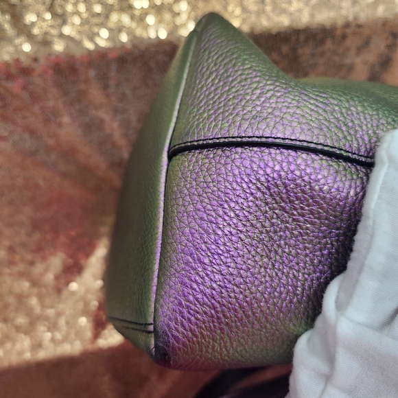 Coach Purple Hologram Pebbled Leather Taylor Tote Bag - Picture 4 of 12